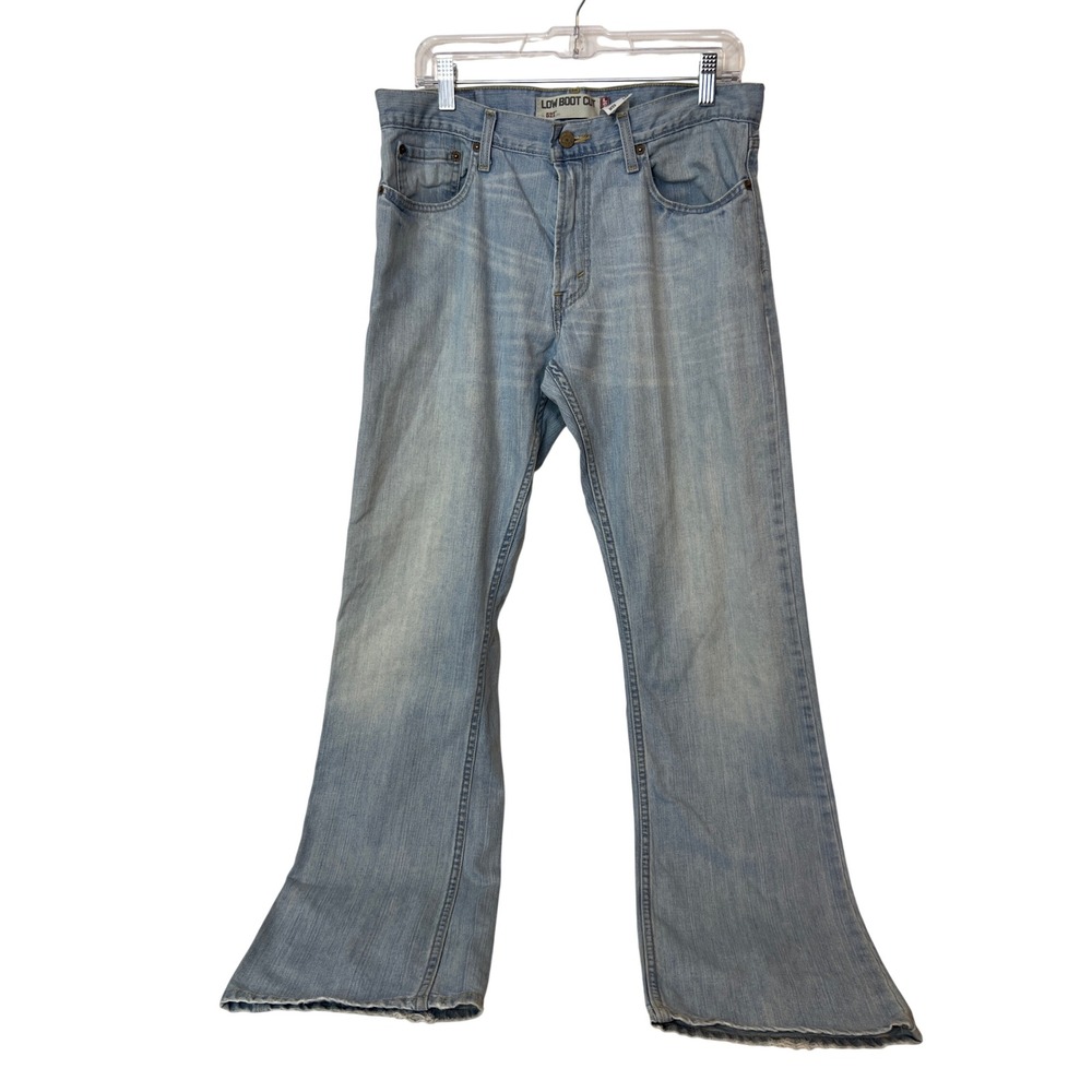 Levis 527 Low Boot Cut Jeans Mens 33x32 Light Wash Denim Blue 100% Cotton